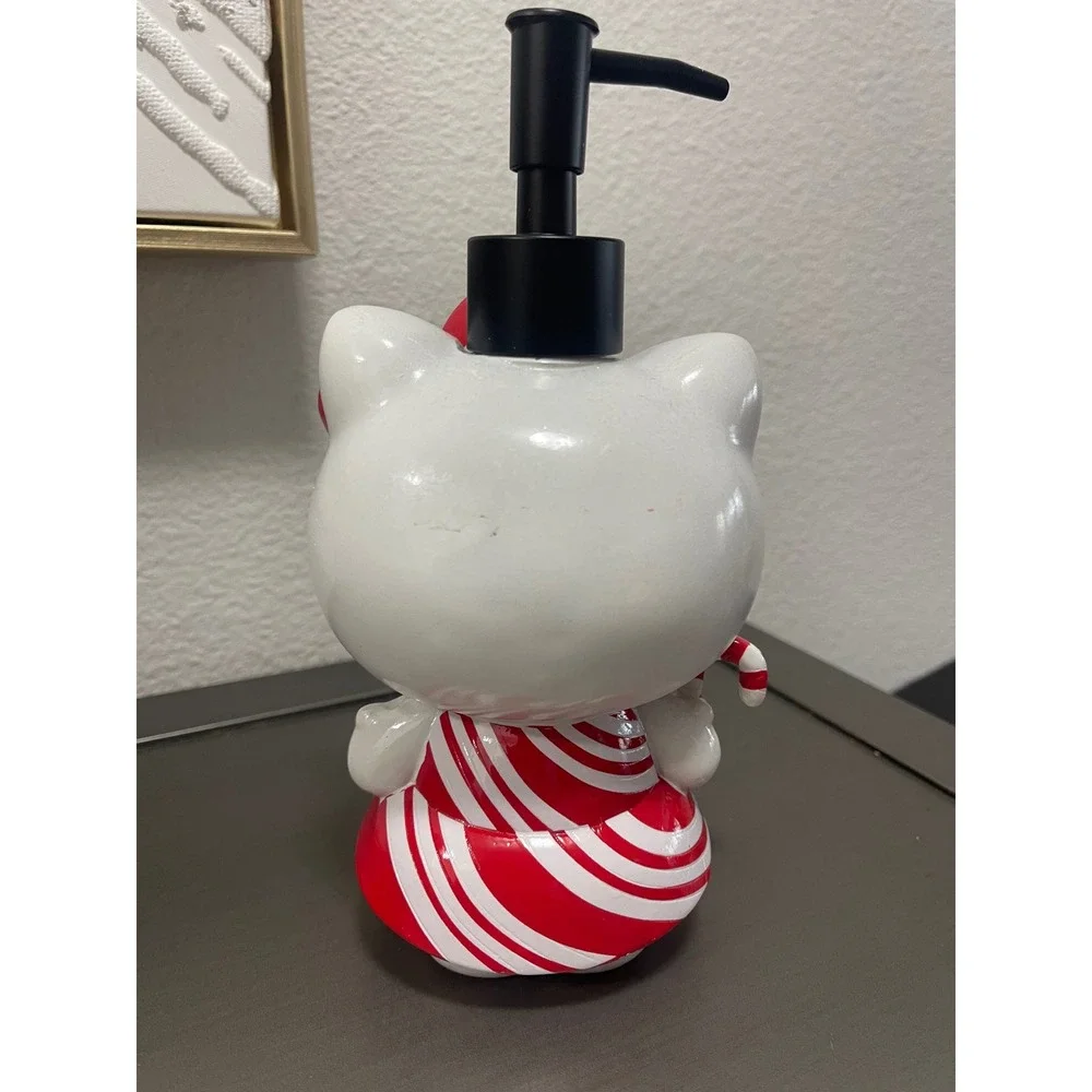 Hello Kitty Candy Cane Dress Ceramic Soap Lotion Pump Christmas Holiday NEW